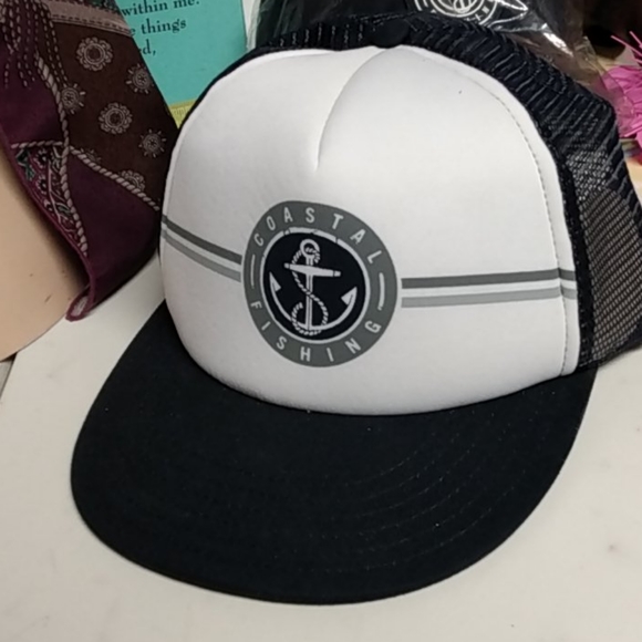 Coastal Fishing Advertising Snap Back Trucker Cap - Picture 6 of 6